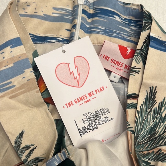 NWT The Games We Play Paradise Silk High Waisted Pants - Picture 6 of 8